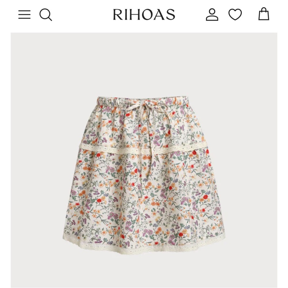 RIHOAS Floral Elastic Waist Ruched Mini Skirt - Picture 5 of 6